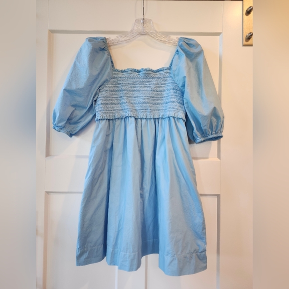 American Eagle Outfitters Dresses & Skirts - American Eagle Outfitters Light Blue Smocked Puff Sleeve Dress